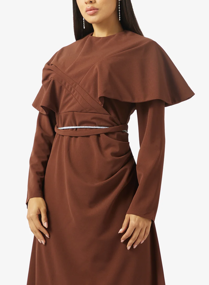 Khizana Draped Column Dress